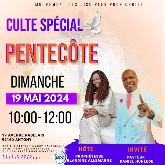 Culte Spécial Pentecôte : Une matinée sous le feu du Saint-Esprit au MDC
